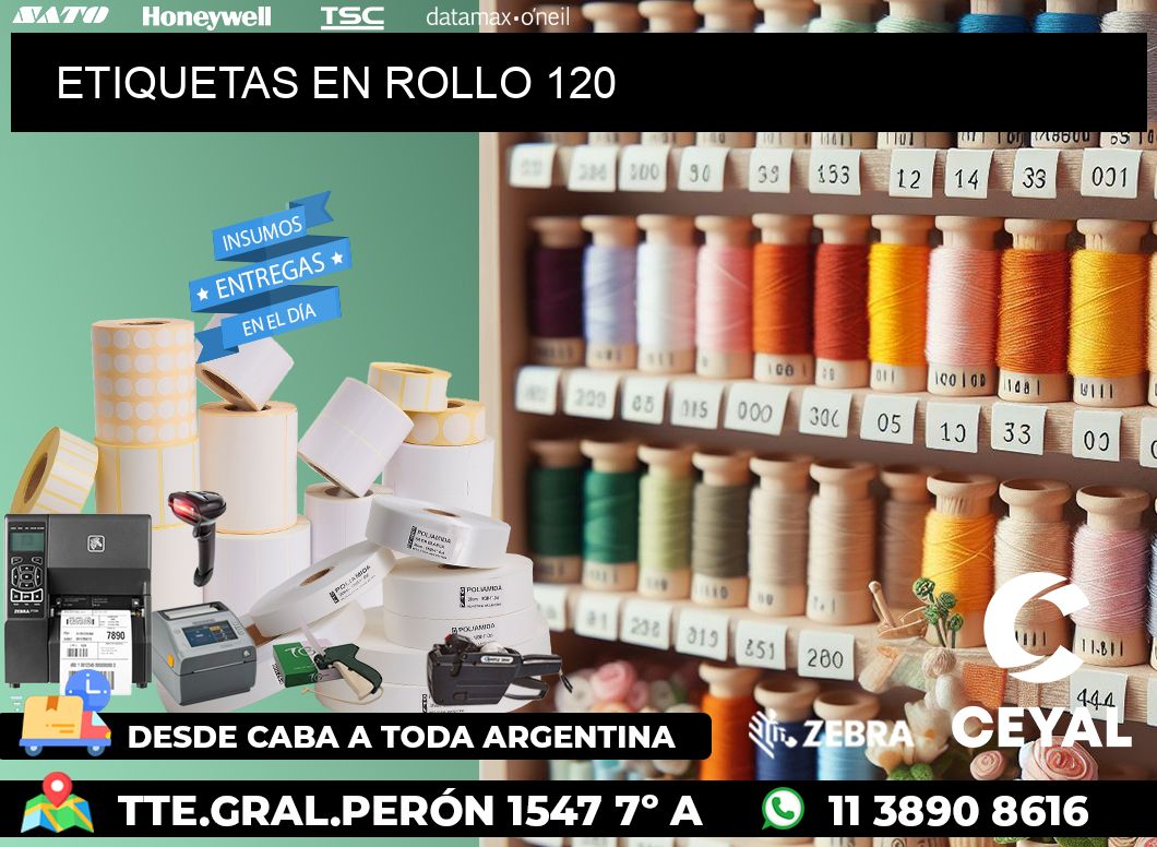 ETIQUETAS EN ROLLO 120