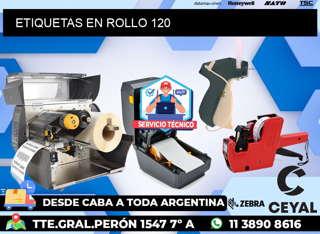 ETIQUETAS EN ROLLO 120