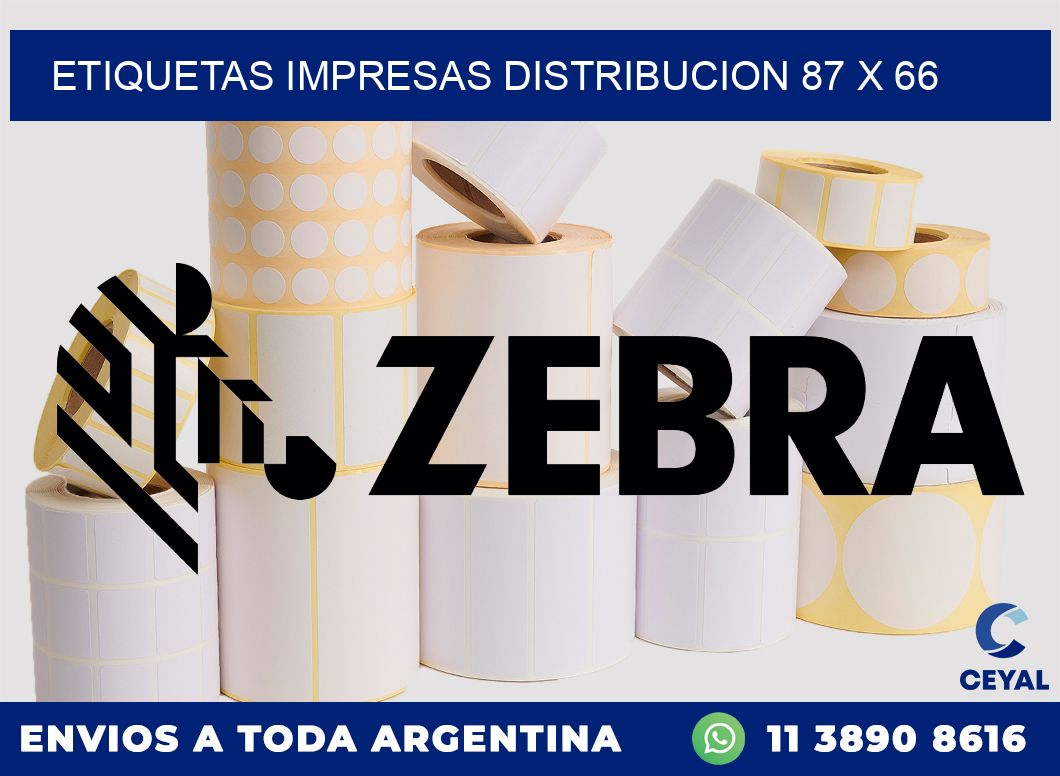 ETIQUETAS IMPRESAS DISTRIBUCION 87 x 66