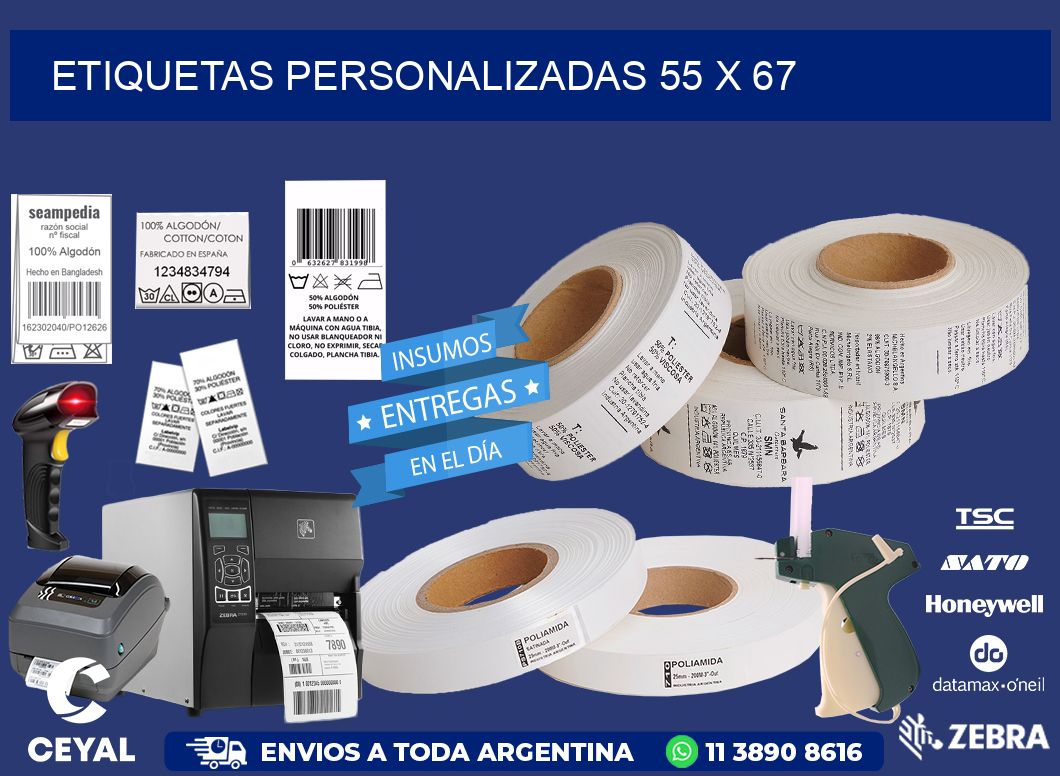 ETIQUETAS PERSONALIZADAS 55 x 67