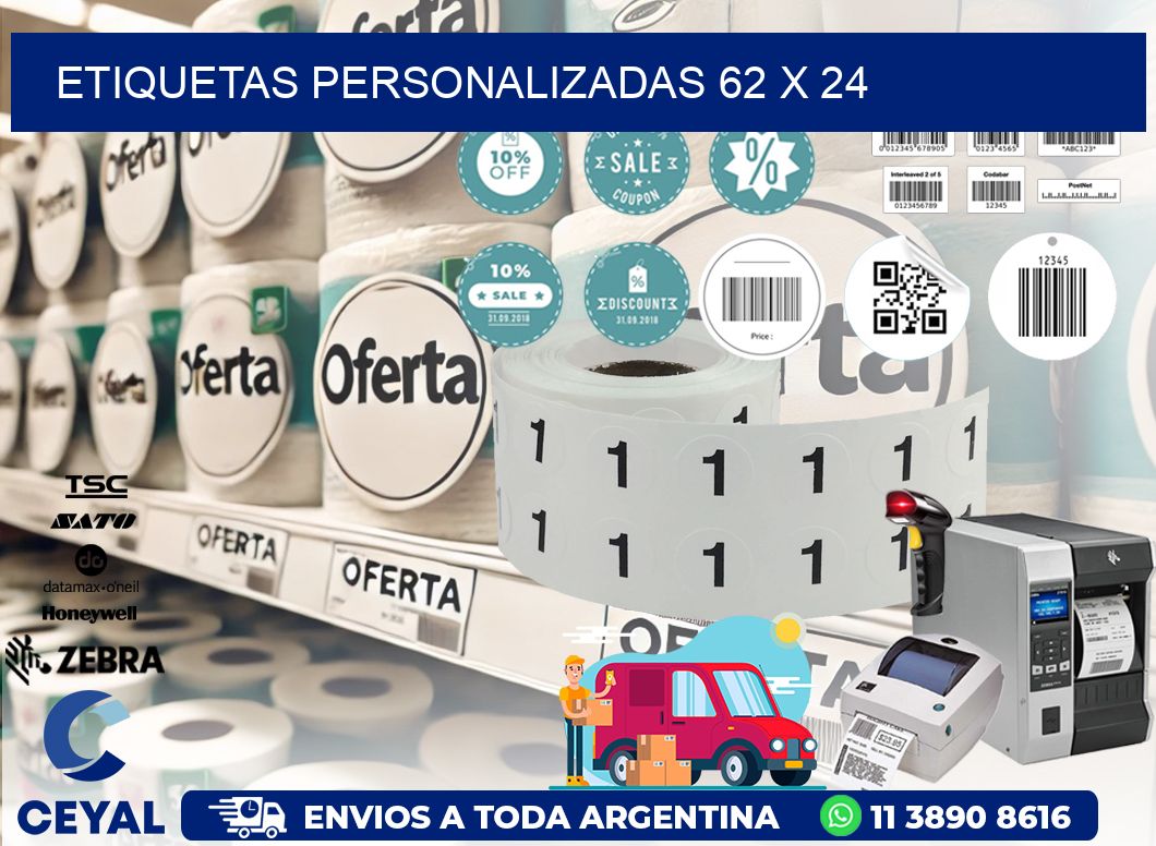 ETIQUETAS PERSONALIZADAS 62 x 24