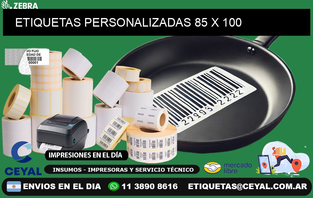 ETIQUETAS PERSONALIZADAS 85 x 100