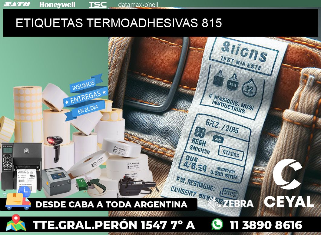 ETIQUETAS TERMOADHESIVAS 815