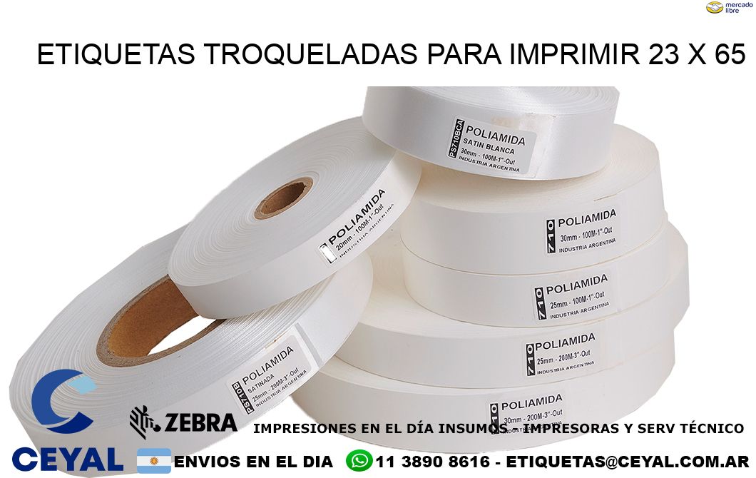 ETIQUETAS TROQUELADAS PARA IMPRIMIR 23 x 65