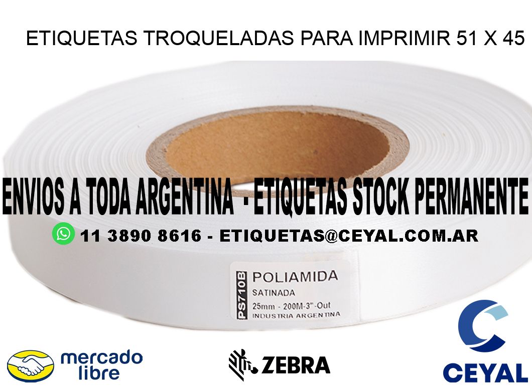 ETIQUETAS TROQUELADAS PARA IMPRIMIR 51 x 45