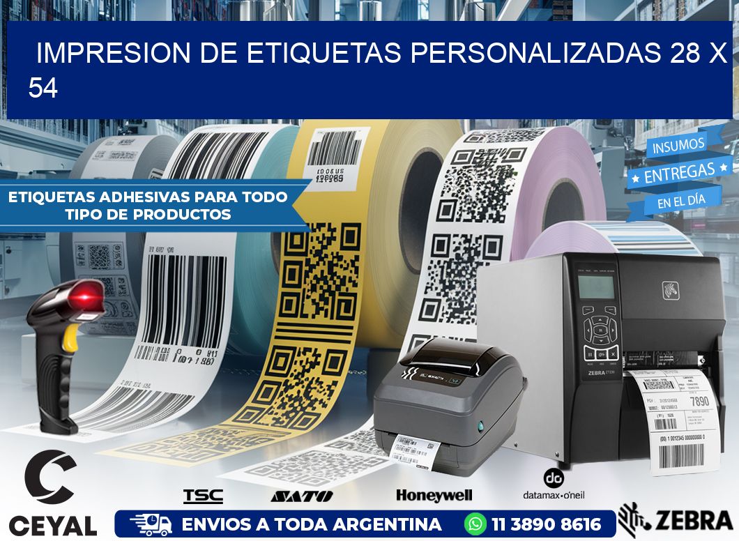 IMPRESION DE ETIQUETAS PERSONALIZADAS 28 x 54