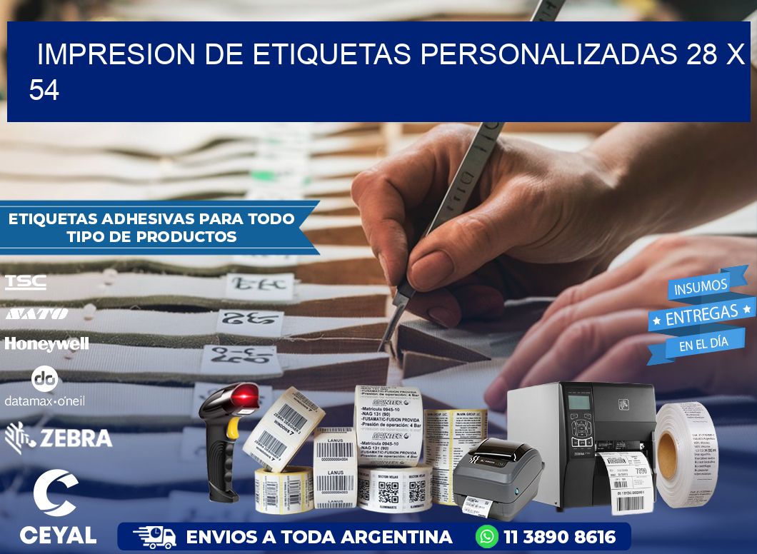 IMPRESION DE ETIQUETAS PERSONALIZADAS 28 x 54