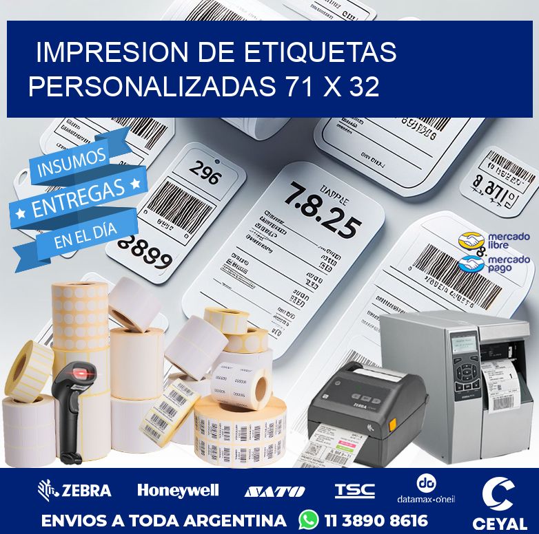 IMPRESION DE ETIQUETAS PERSONALIZADAS 71 x 32