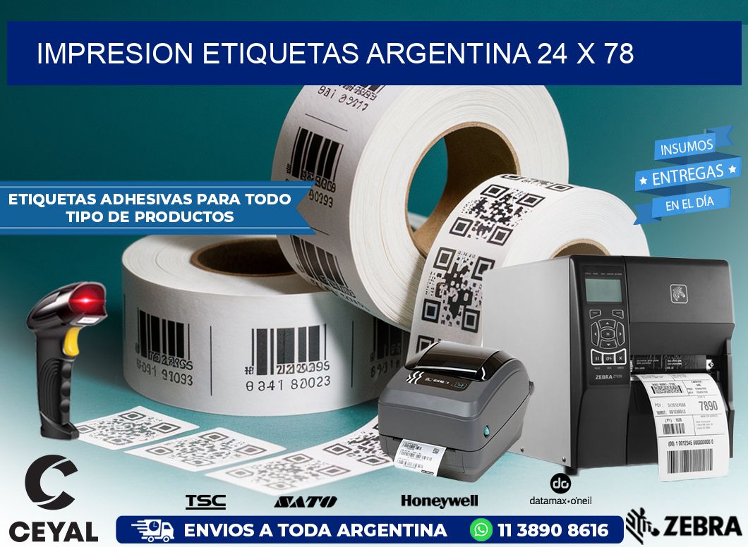 IMPRESION ETIQUETAS ARGENTINA 24 x 78