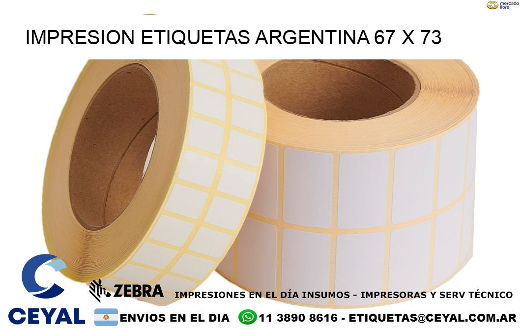 IMPRESION ETIQUETAS ARGENTINA 67 x 73