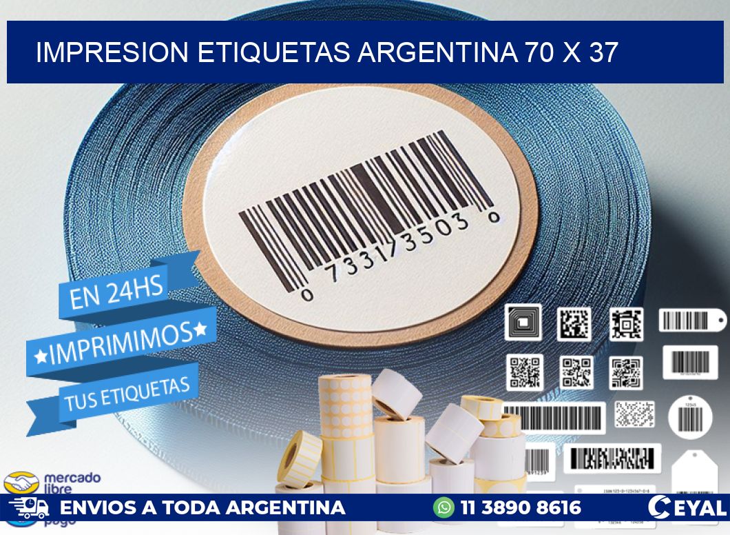 IMPRESION ETIQUETAS ARGENTINA 70 x 37