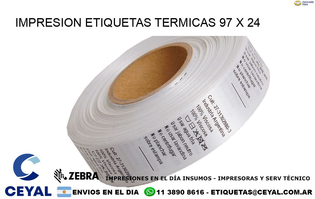 IMPRESION ETIQUETAS TERMICAS 97 x 24