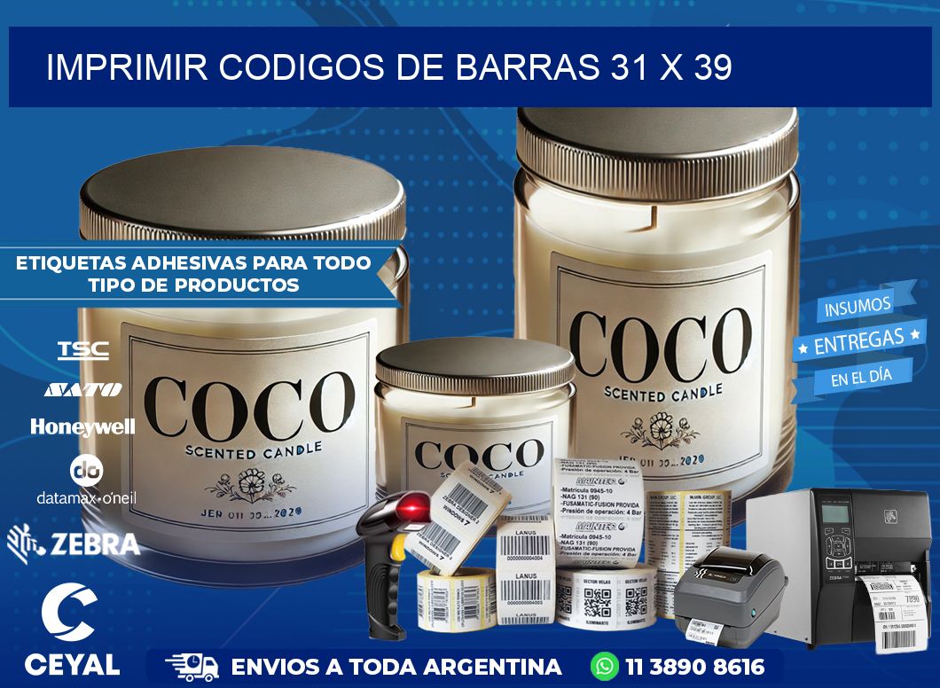 IMPRIMIR CODIGOS DE BARRAS 31 x 39