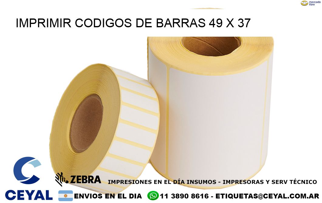 IMPRIMIR CODIGOS DE BARRAS 49 x 37