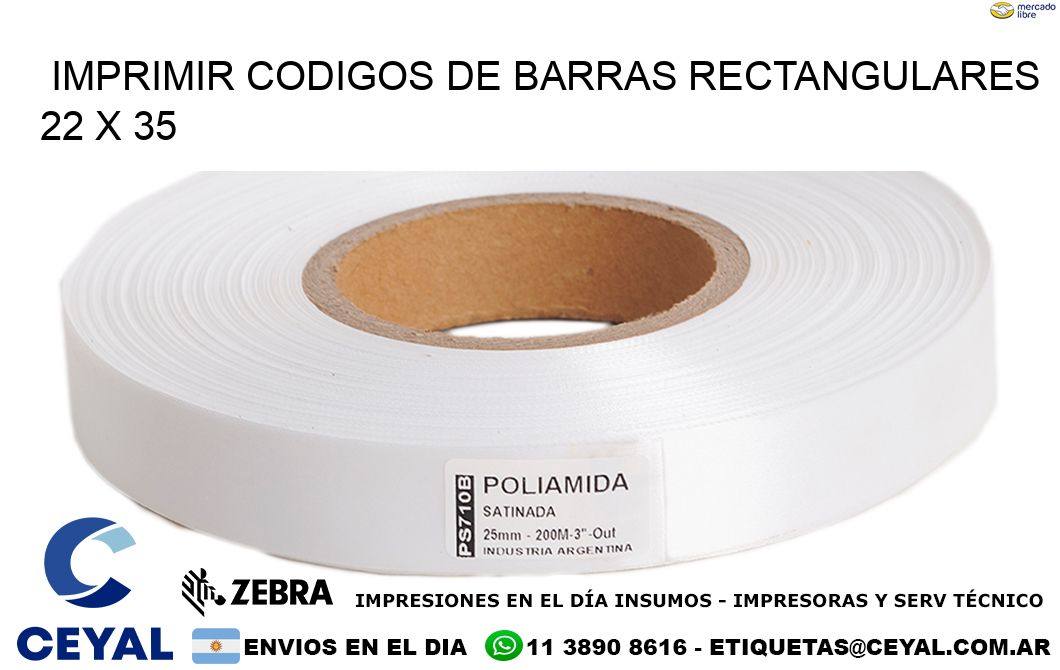 IMPRIMIR CODIGOS DE BARRAS RECTANGULARES 22 x 35