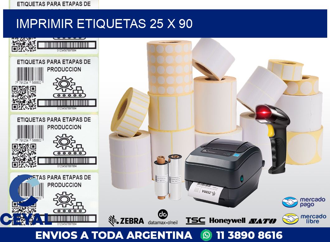 IMPRIMIR ETIQUETAS 25 x 90