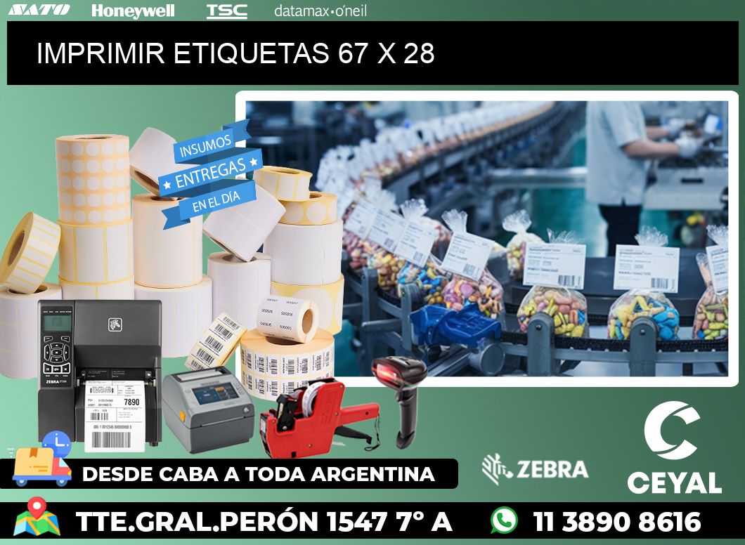 IMPRIMIR ETIQUETAS 67 x 28