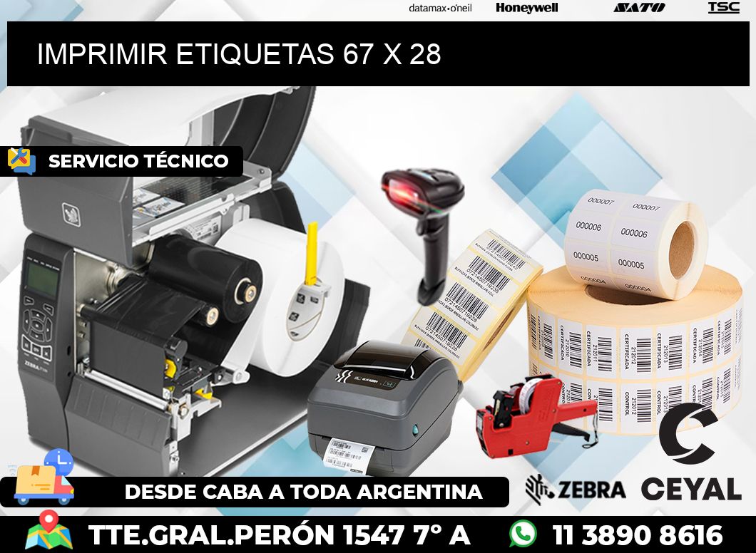 IMPRIMIR ETIQUETAS 67 x 28