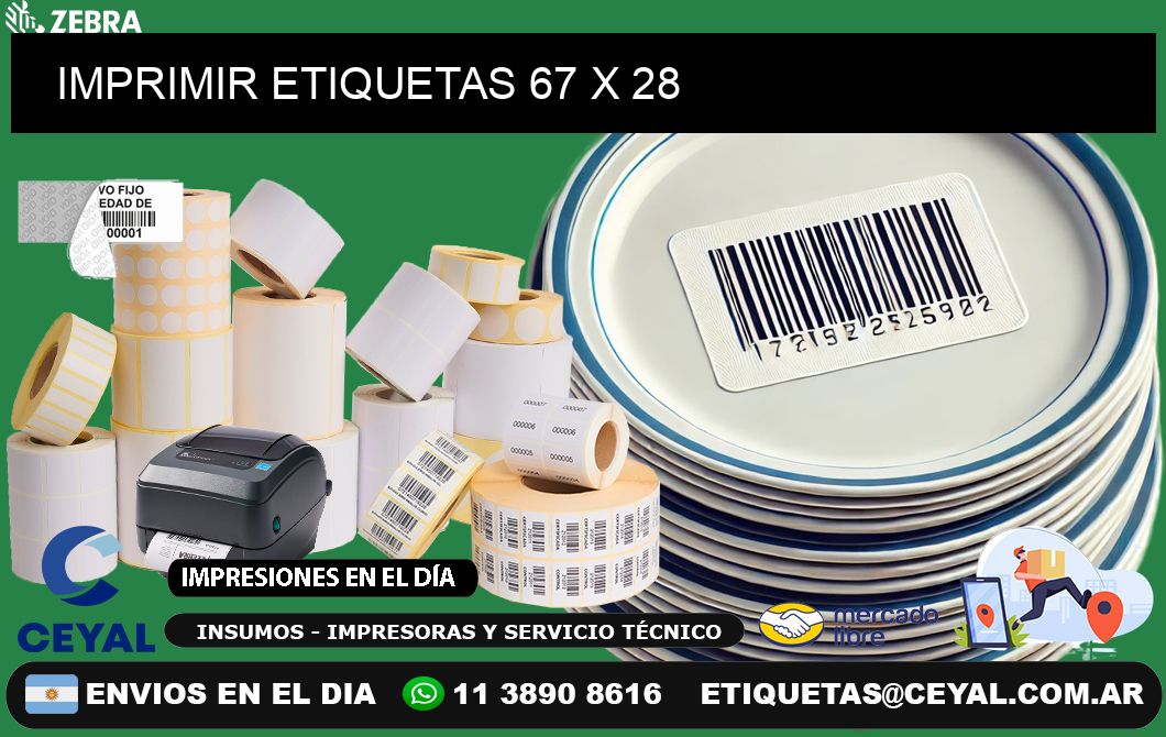 IMPRIMIR ETIQUETAS 67 x 28