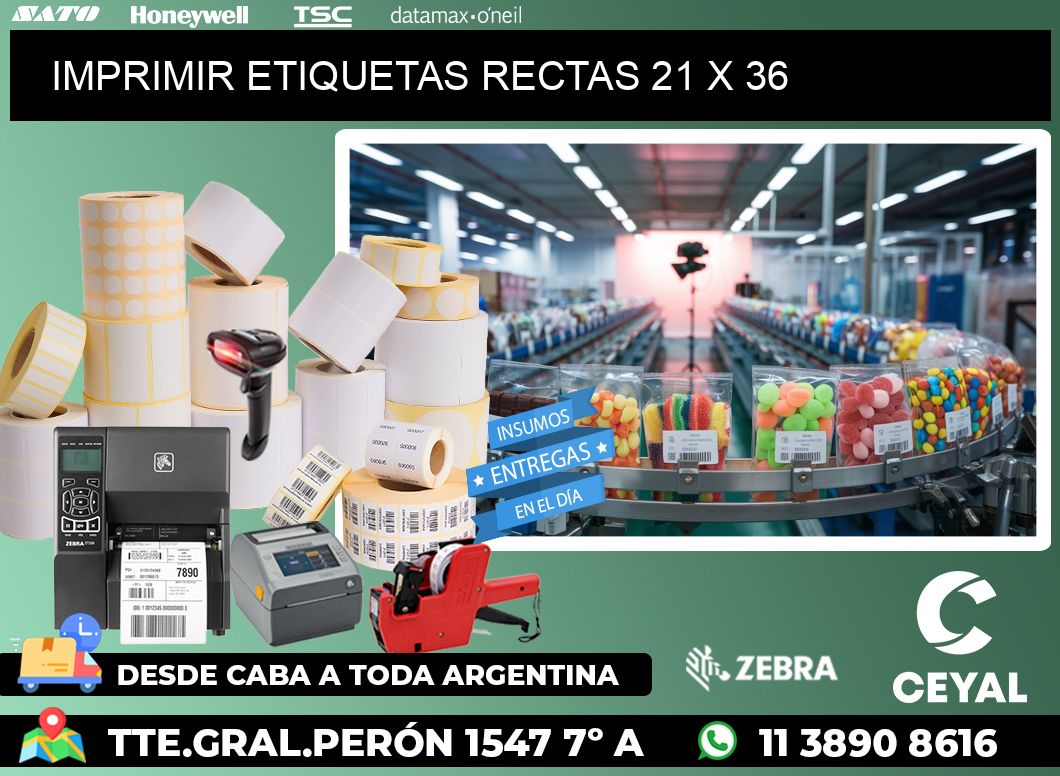 IMPRIMIR ETIQUETAS RECTAS 21 x 36