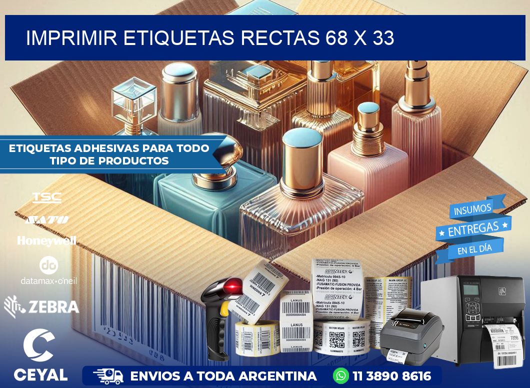 IMPRIMIR ETIQUETAS RECTAS 68 x 33