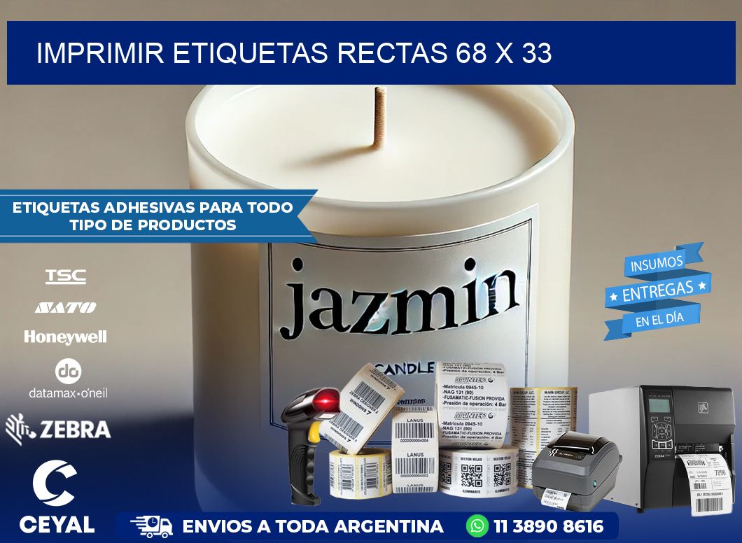 IMPRIMIR ETIQUETAS RECTAS 68 x 33