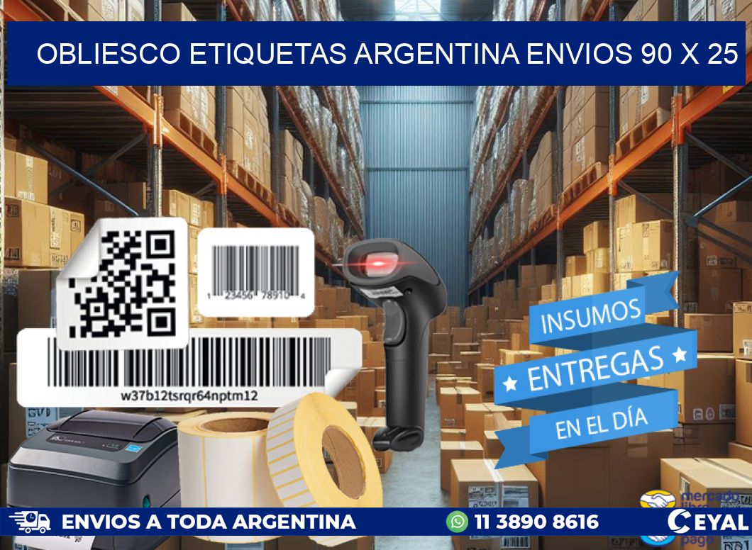 OBLIESCO ETIQUETAS ARGENTINA ENVIOS 90 x 25