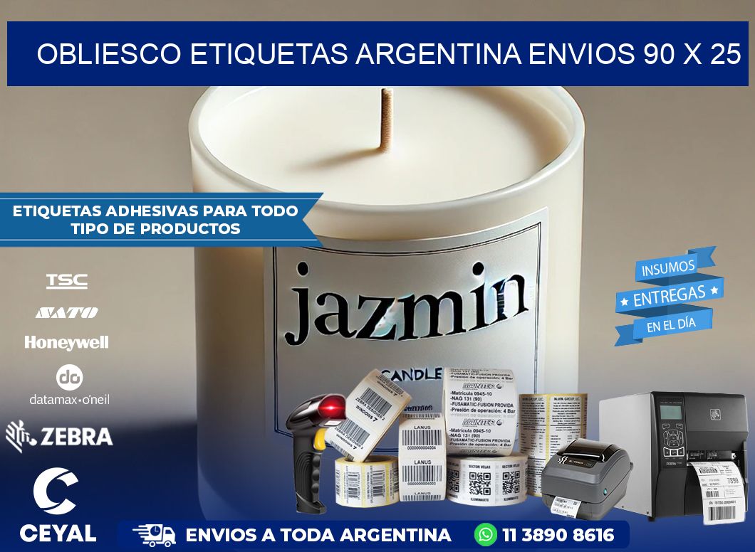 OBLIESCO ETIQUETAS ARGENTINA ENVIOS 90 x 25