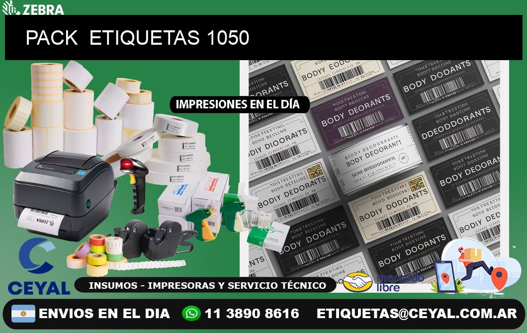 PACK  ETIQUETAS 1050