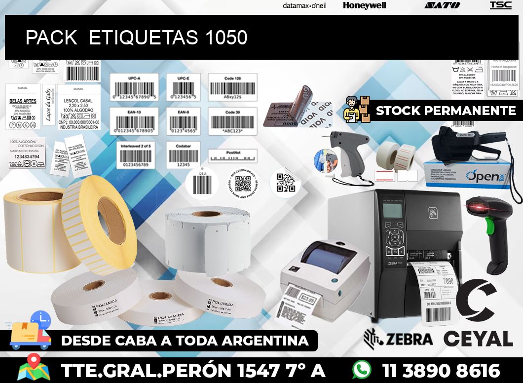 PACK  ETIQUETAS 1050