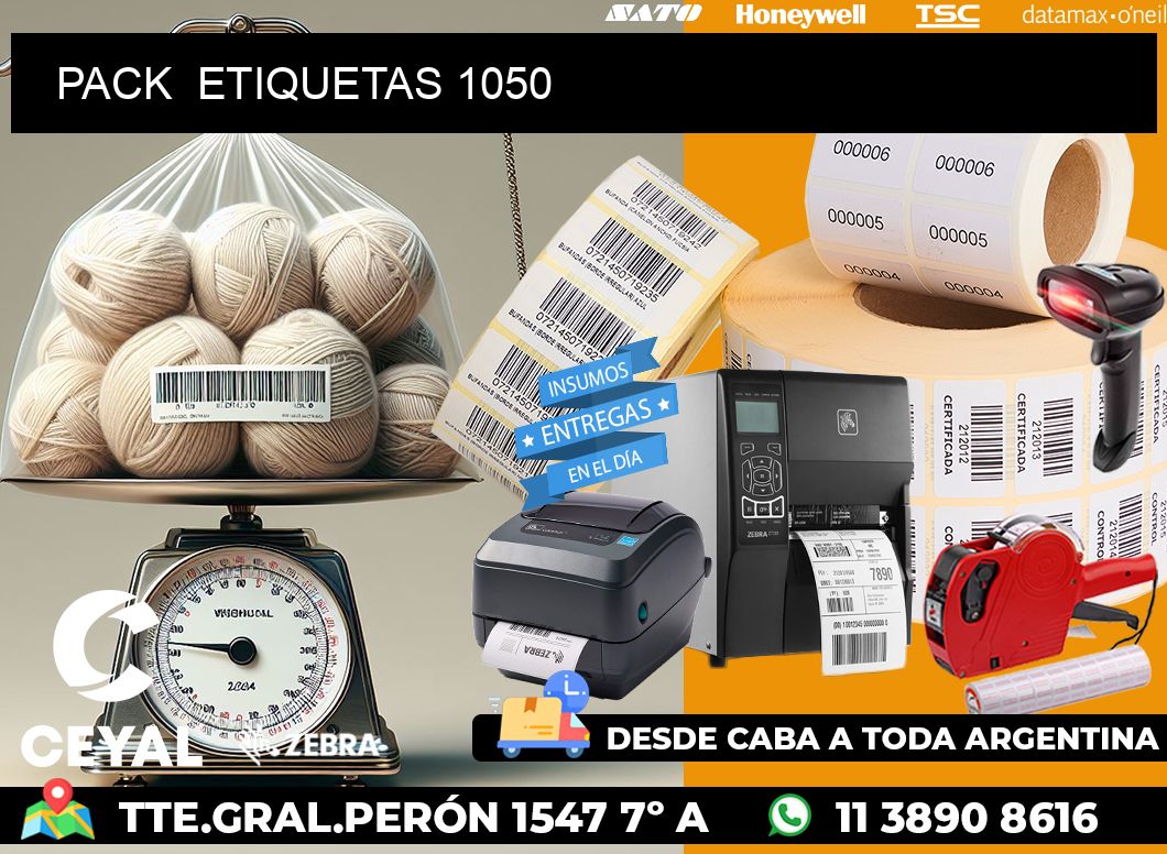 PACK  ETIQUETAS 1050