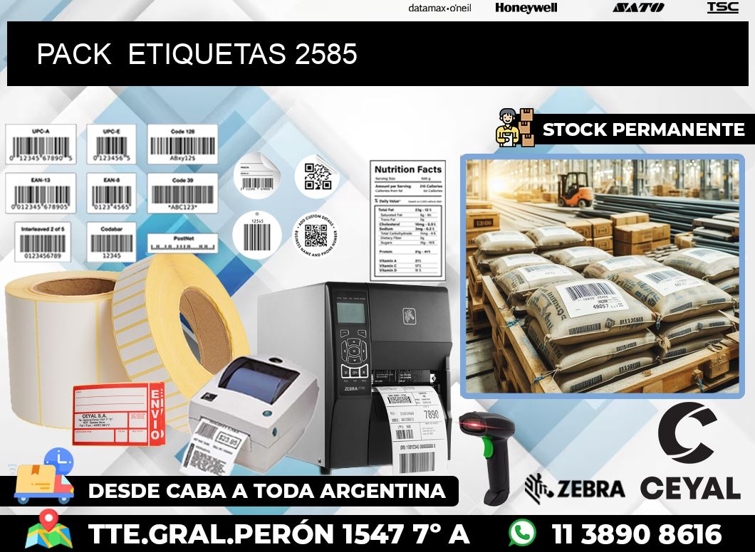 PACK  ETIQUETAS 2585