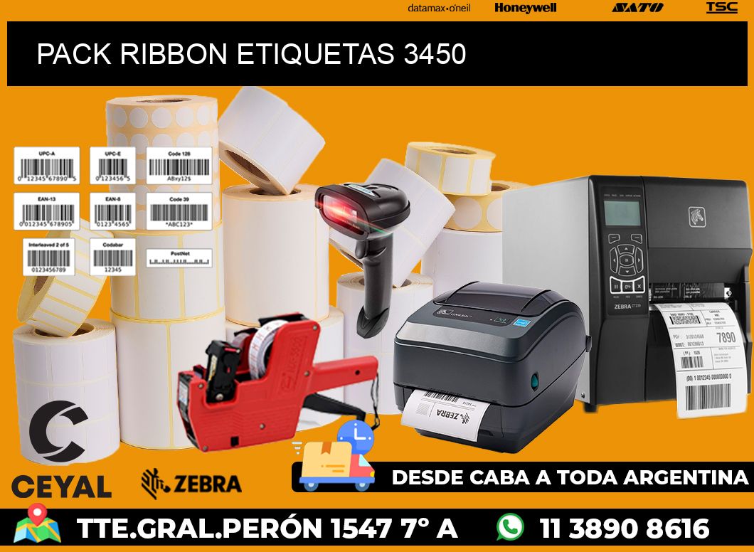 PACK RIBBON ETIQUETAS 3450