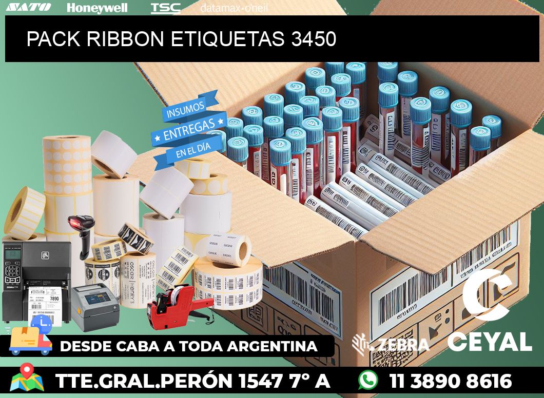 PACK RIBBON ETIQUETAS 3450