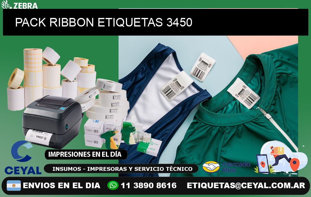 PACK RIBBON ETIQUETAS 3450