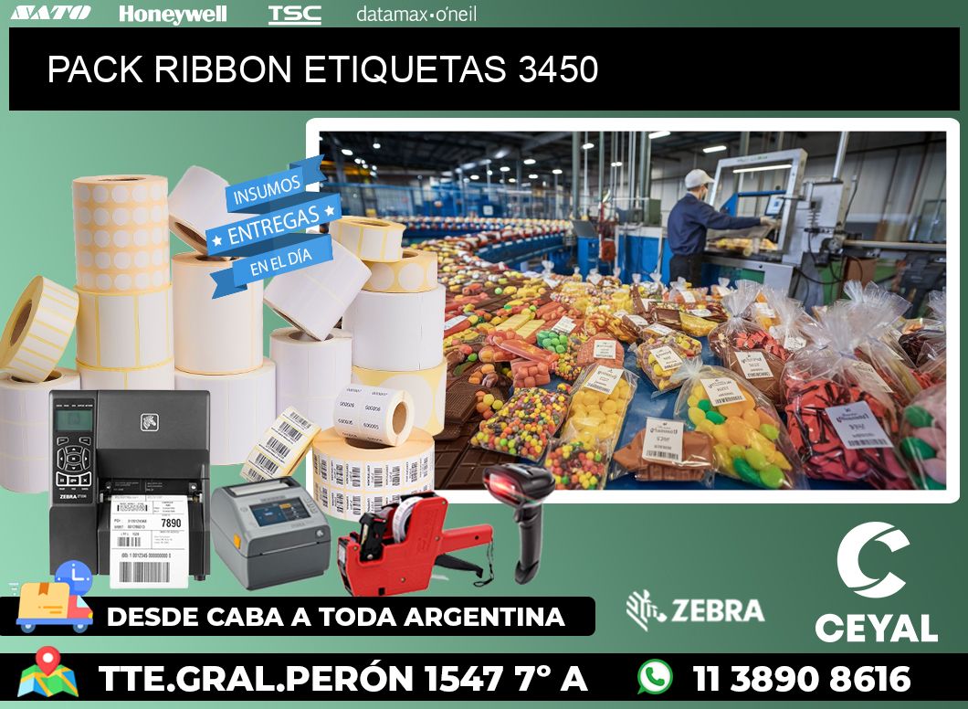 PACK RIBBON ETIQUETAS 3450