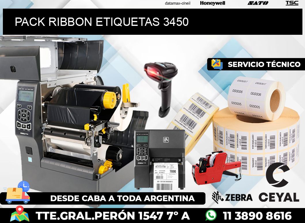 PACK RIBBON ETIQUETAS 3450