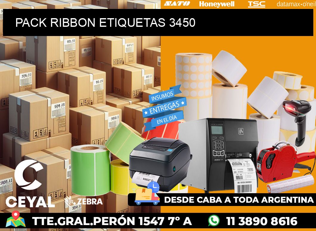 PACK RIBBON ETIQUETAS 3450