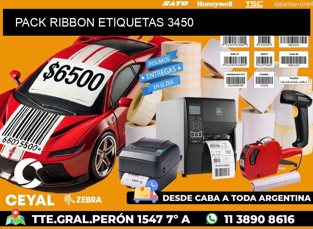 PACK RIBBON ETIQUETAS 3450