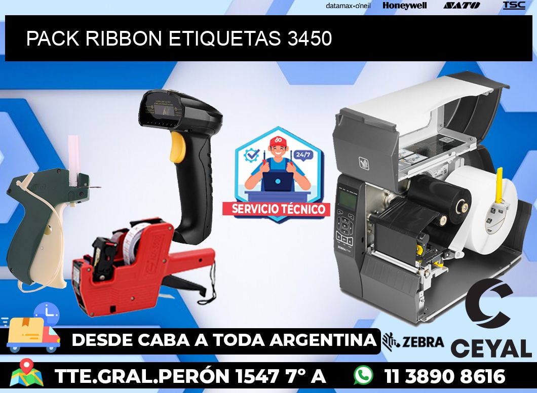 PACK RIBBON ETIQUETAS 3450