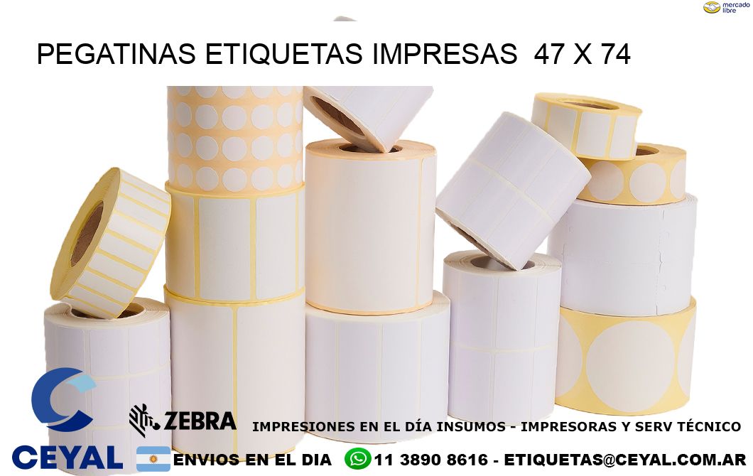 PEGATINAS ETIQUETAS IMPRESAS  47 x 74