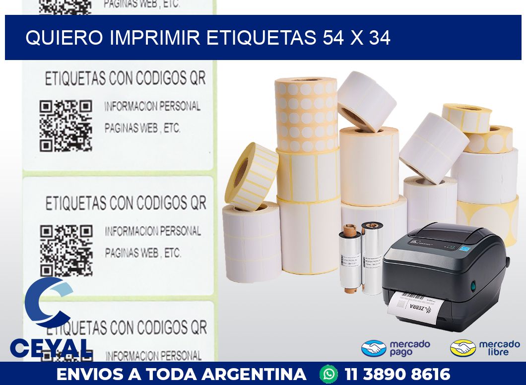 QUIERO IMPRIMIR ETIQUETAS 54 x 34