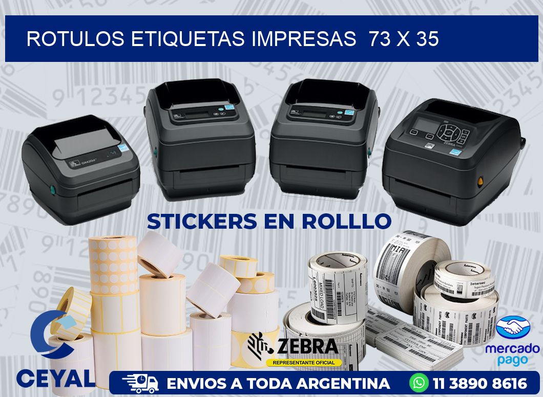 ROTULOS ETIQUETAS IMPRESAS  73 x 35