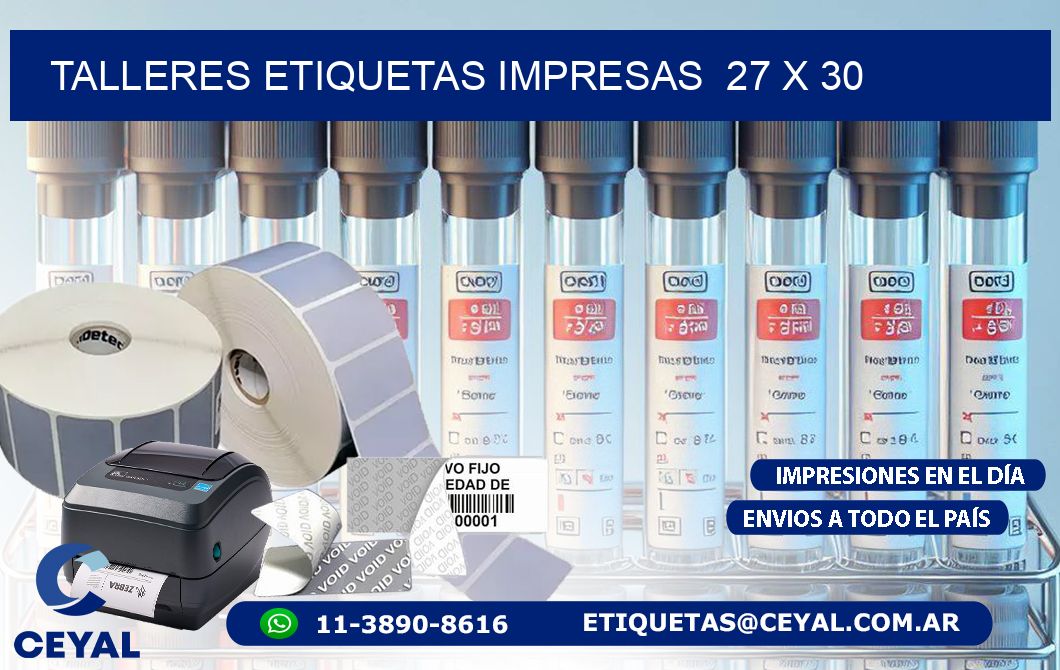 TALLERES ETIQUETAS IMPRESAS  27 x 30