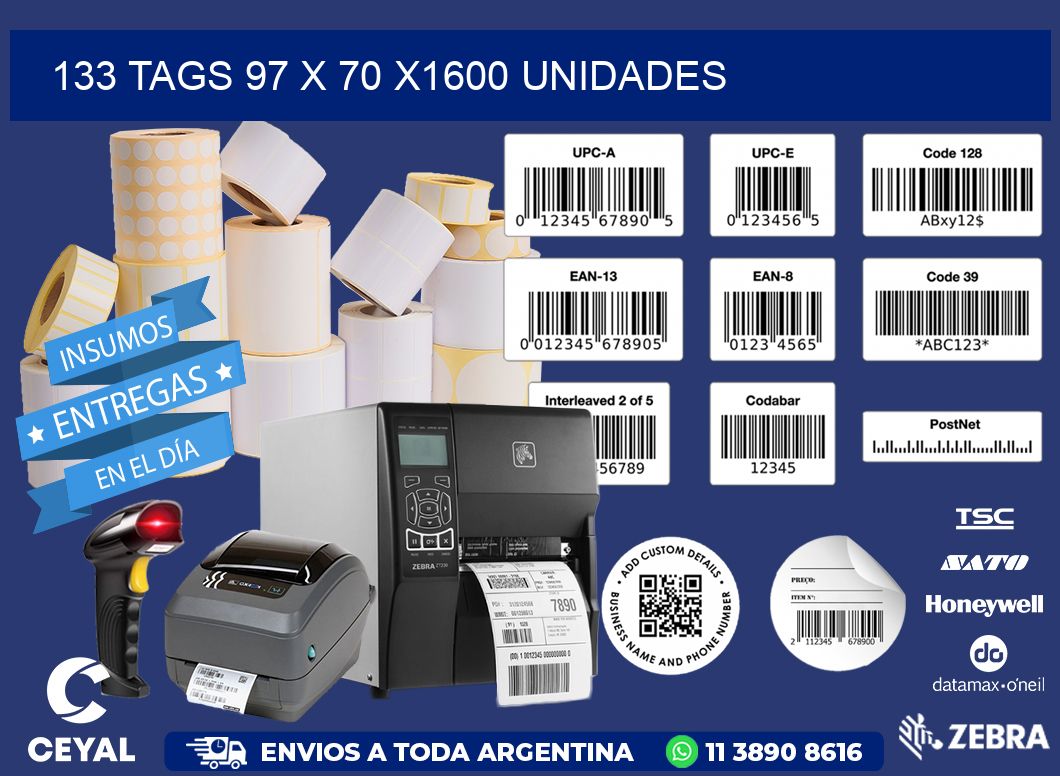 133 TAGS 97 x 70 X1600 UNIDADES