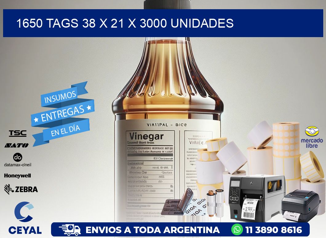 1650 TAGS 38 x 21 X 3000 UNIDADES