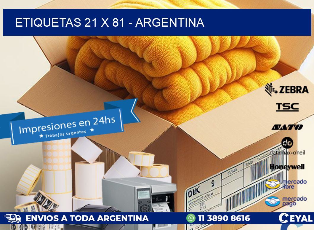 ETIQUETAS 21 x 81 - ARGENTINA