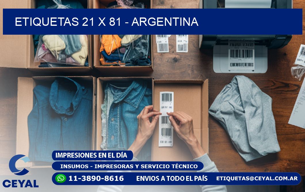 ETIQUETAS 21 x 81 - ARGENTINA