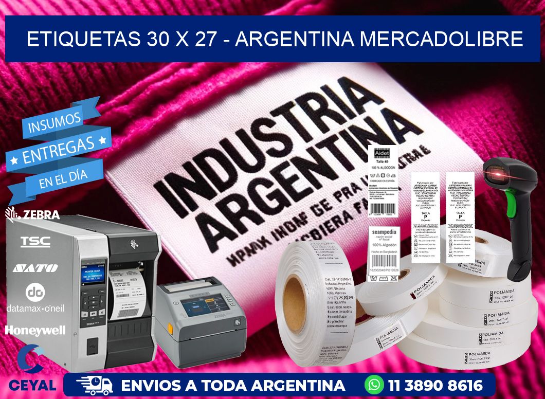 ETIQUETAS 30 x 27 - ARGENTINA MERCADOLIBRE