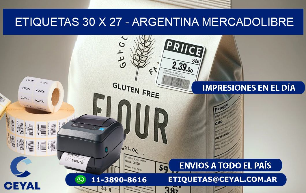 ETIQUETAS 30 x 27 - ARGENTINA MERCADOLIBRE